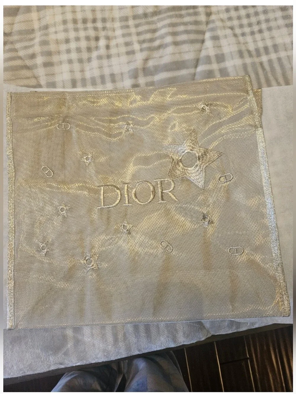 Dior Metallic Gold Star-Embellished Tote